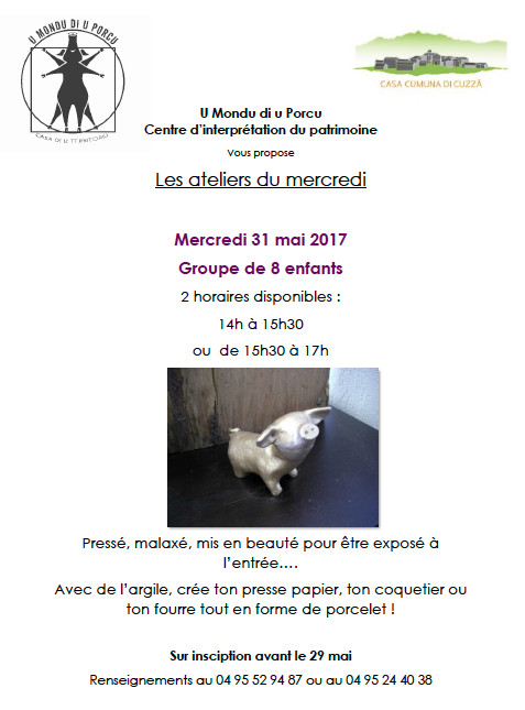 PROCHAIN ATELIER DU MERCREDI 31 MAI