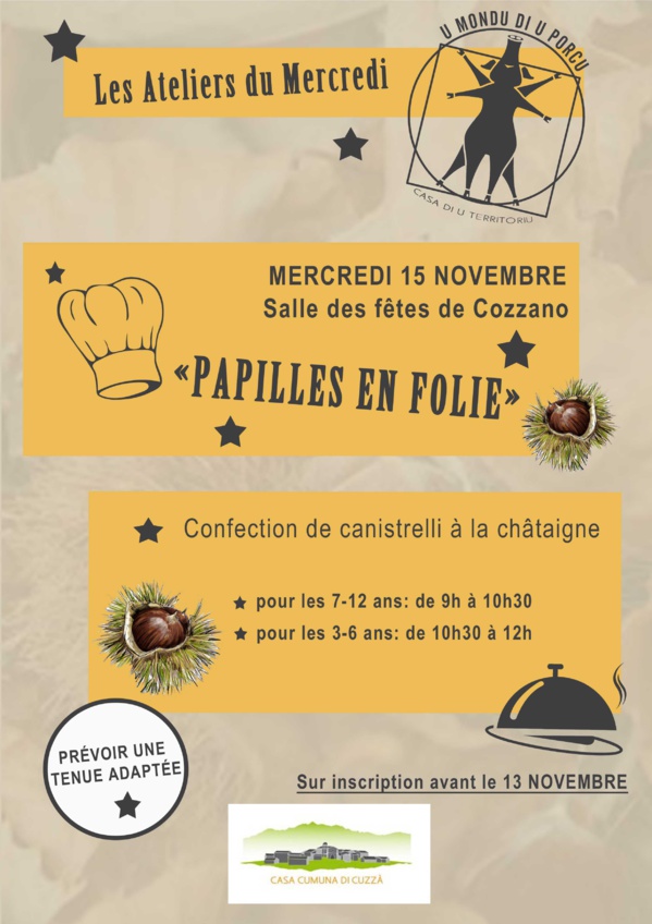 Prochain atelier pour les enfants, mercredi 15 novembre
