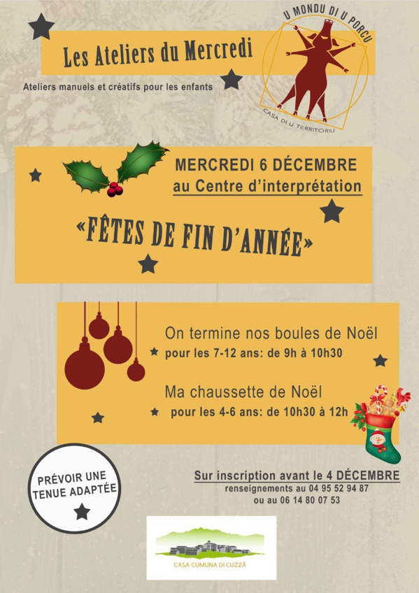 Les prochains ateliers du mercredi