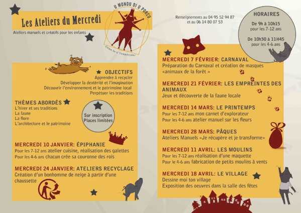 En 2018, les ateliers du mercredi c'est reparti !