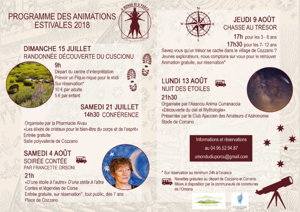 Programme estival 2018
