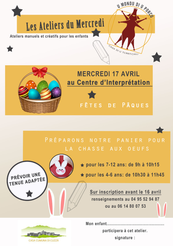 Les ateliers du mois d'avril