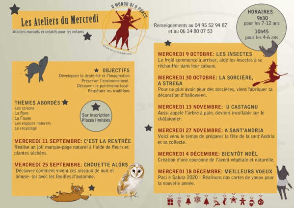 Programme des ateliers pour enfants automne / hiver 2019