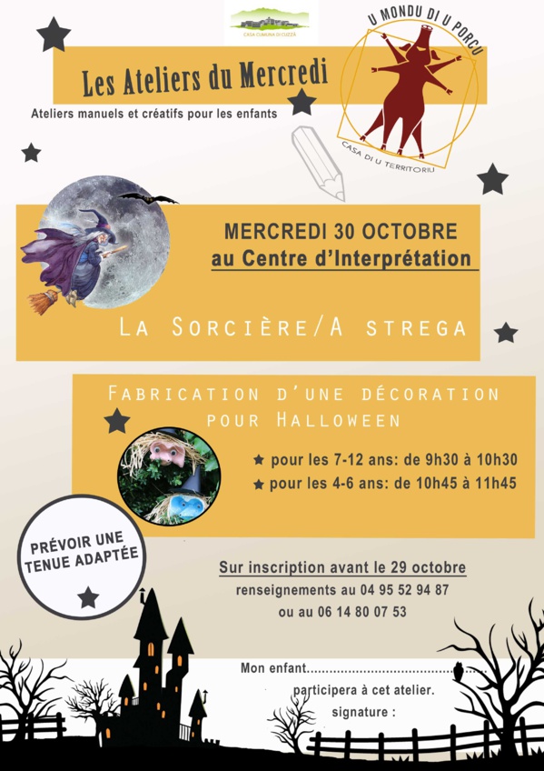 Les ateliers du mois d'octobre Les ateliers du mois d'octobre