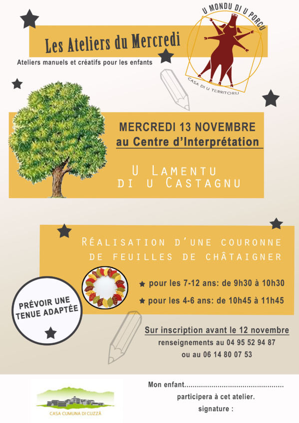 Les ateliers du mois de novembre