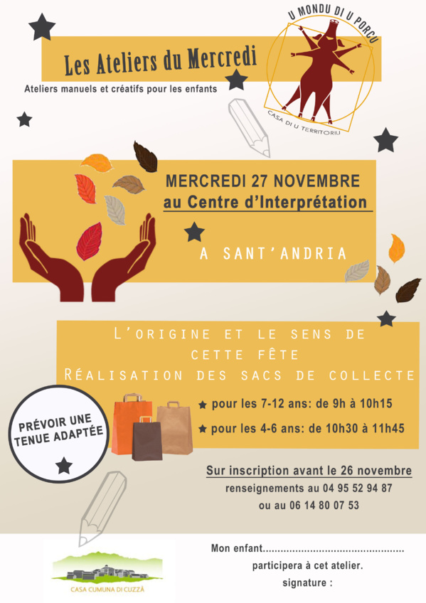 Les ateliers du mois de novembre