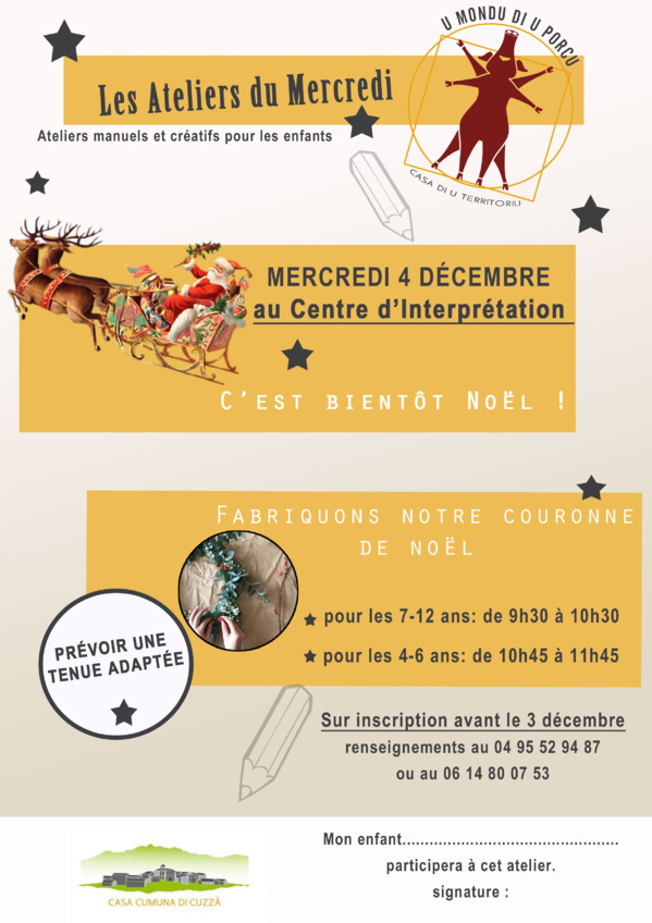 Ateliers de décembre ... ho ho ho, Noël arrive !