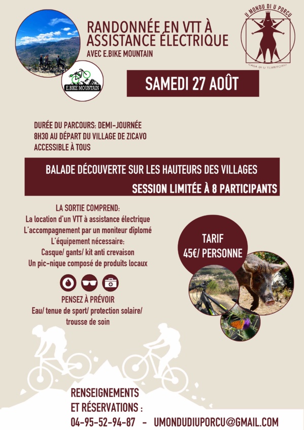 Randonnée en VTT à assistance électrique - Samedi 27 août - sur inscription