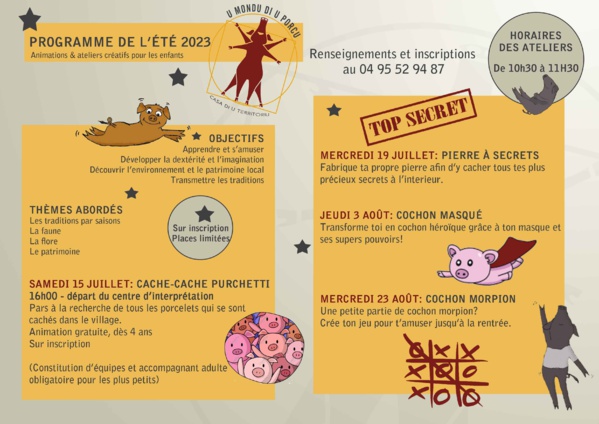 Programme de l'été - animations et ateliers pour enfants