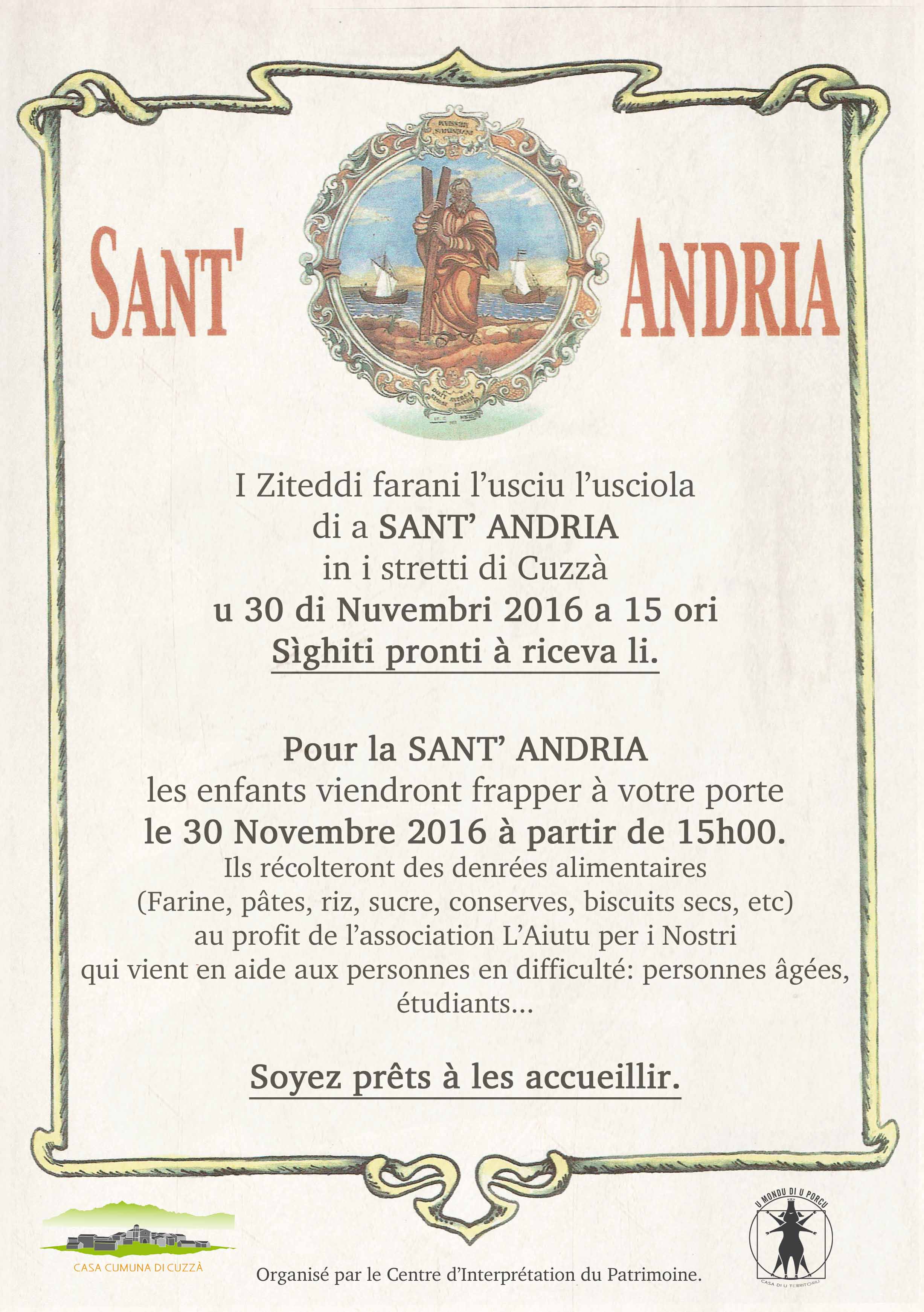 Fêtons ensemble la Sant'Andria