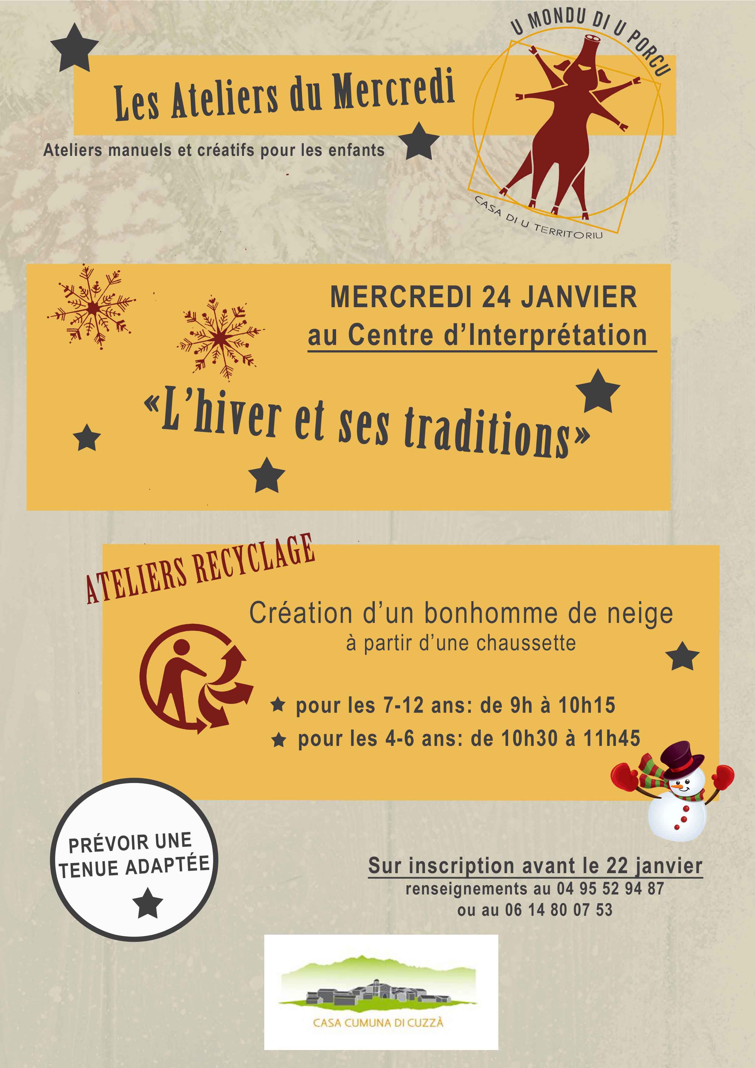 Prochain atelier pour les enfants ce mercredi 24 janvier 