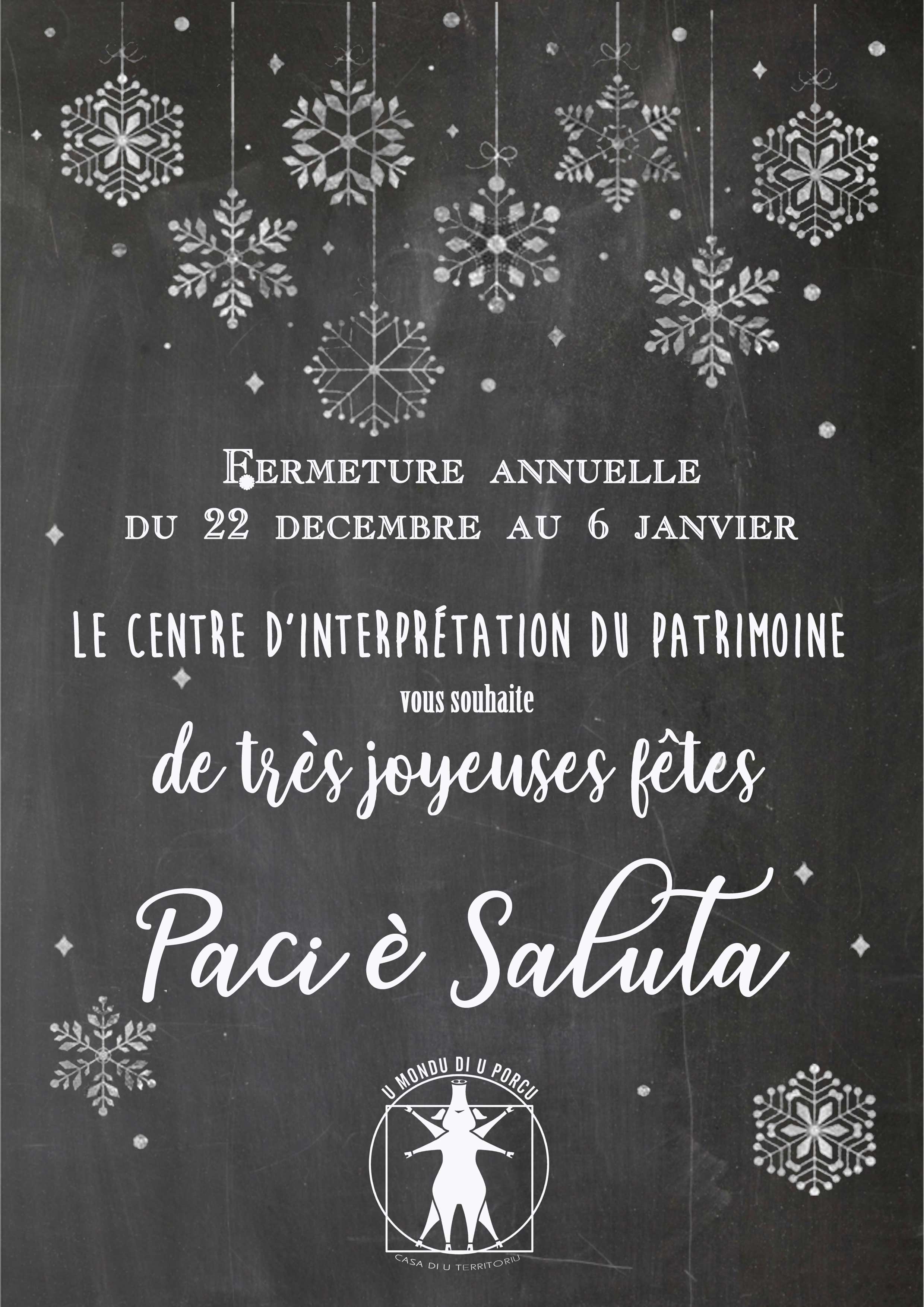 Fermeture annuelle du 22 décembre au 6 janvier