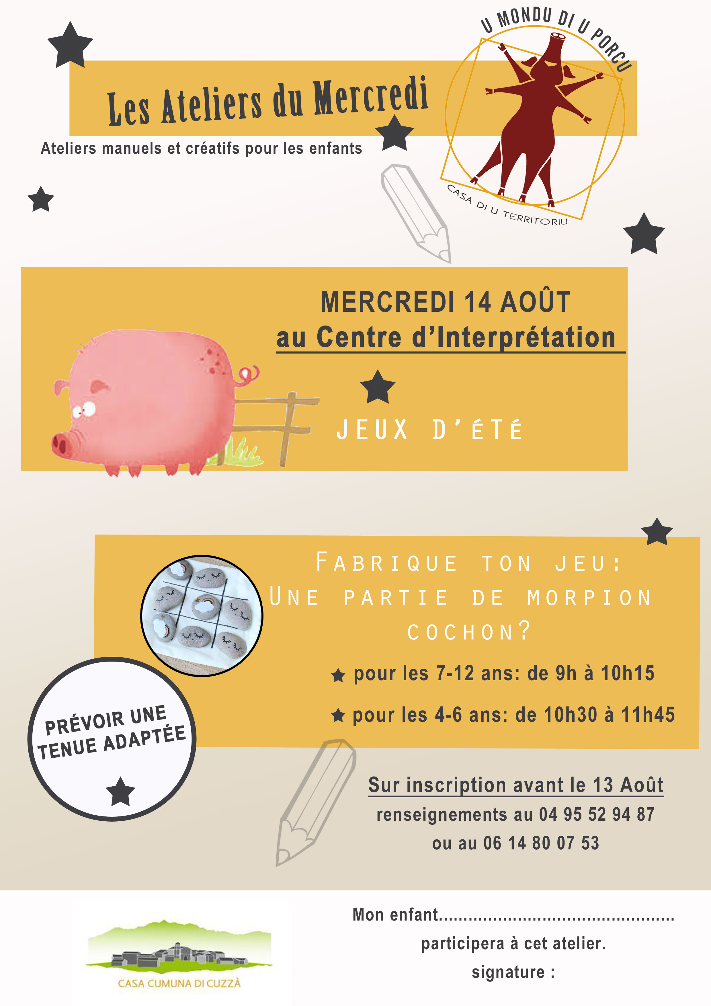 Les ateliers du mois d'août