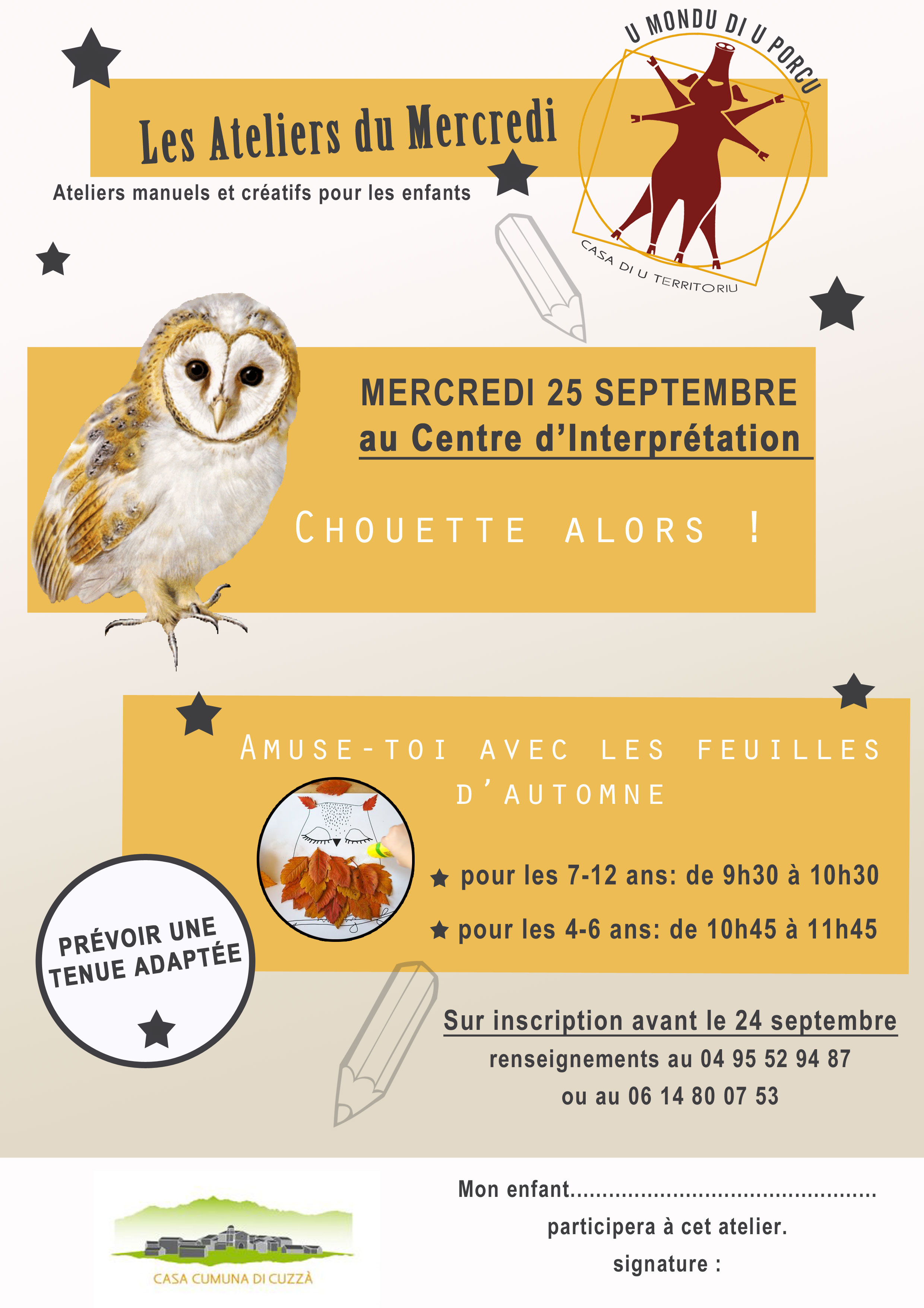 Ateliers du mois de septembre