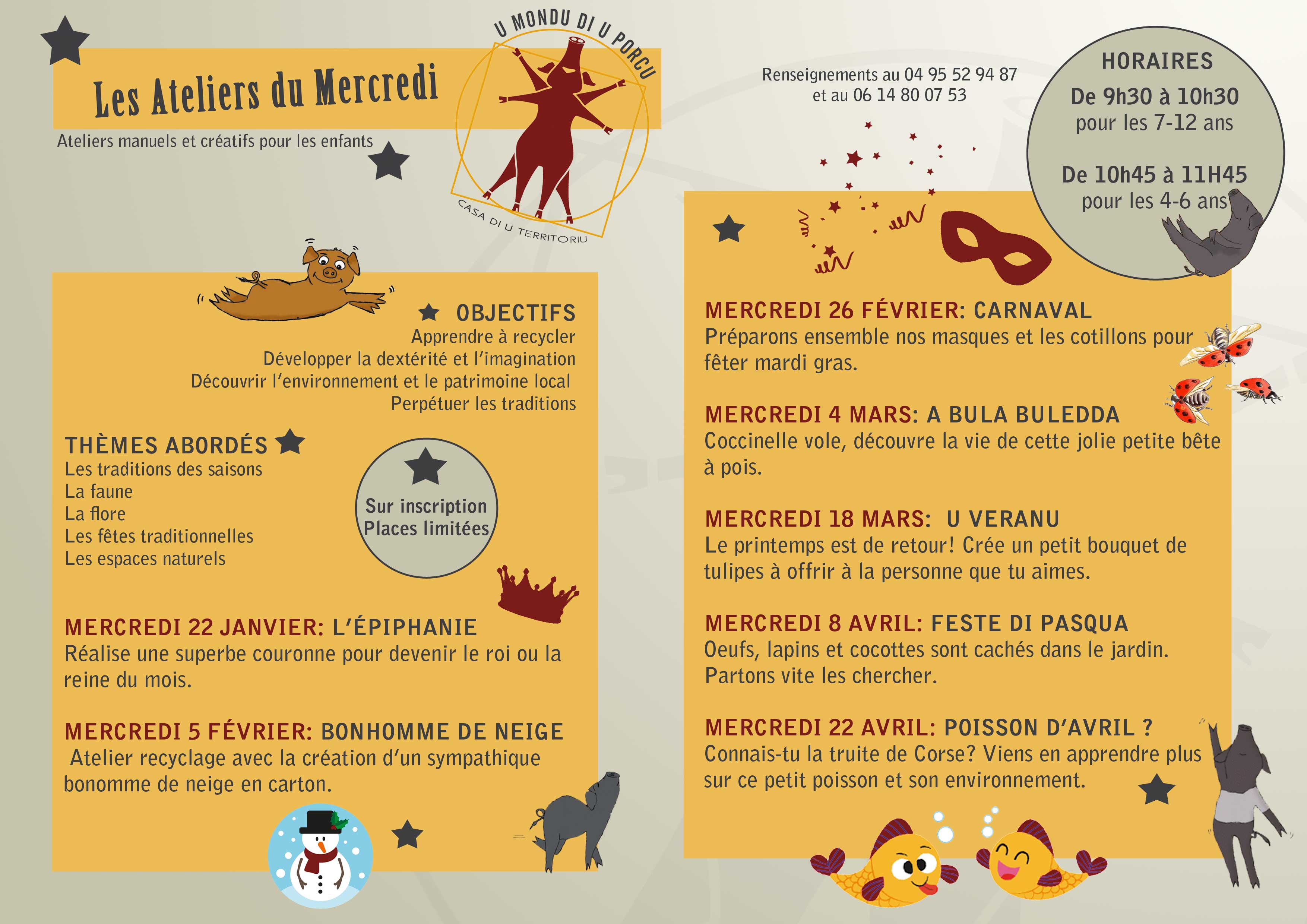 Programme des ateliers pour enfants hiver/ printemps 2020