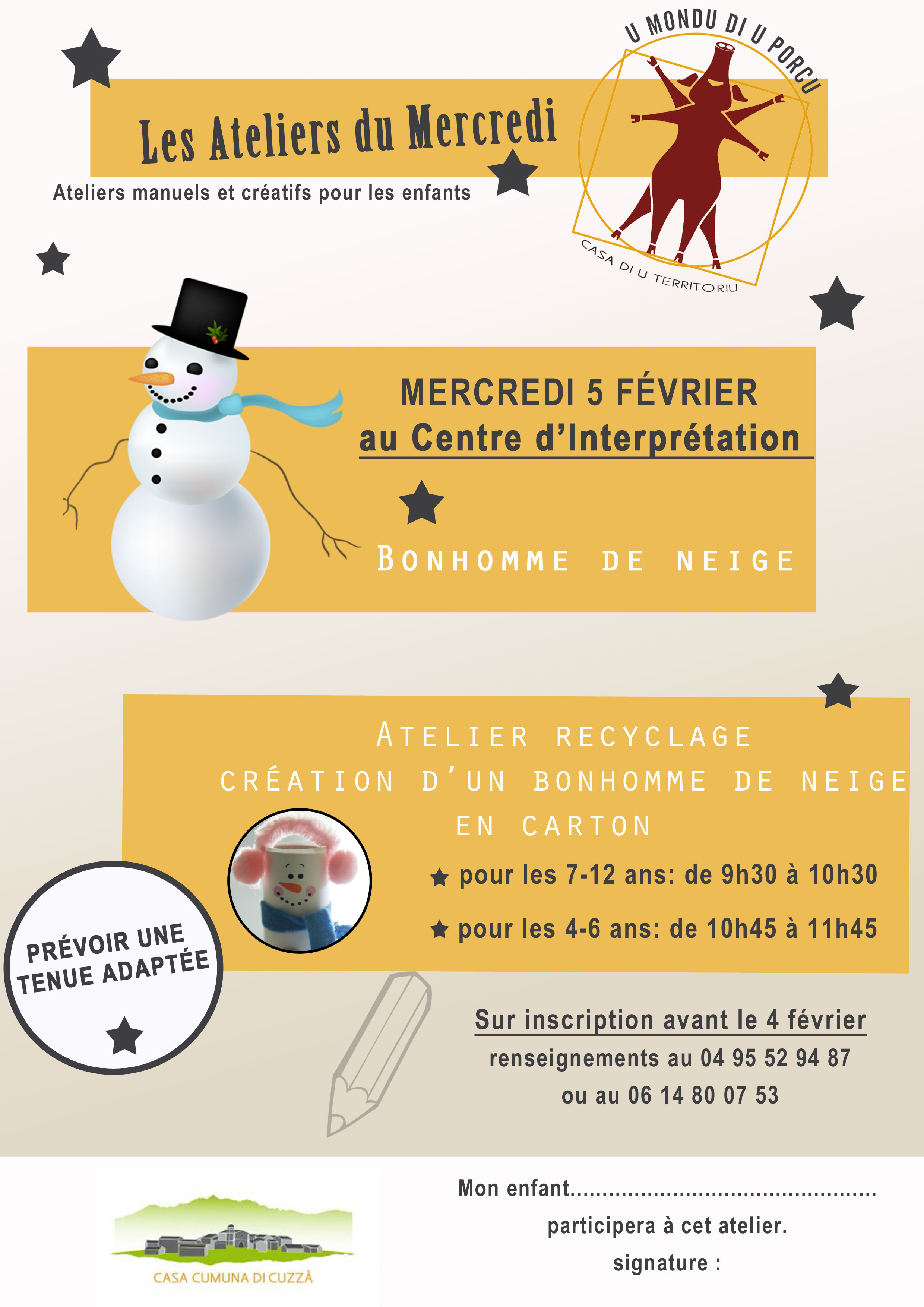 Ateliers enfants du mois de février