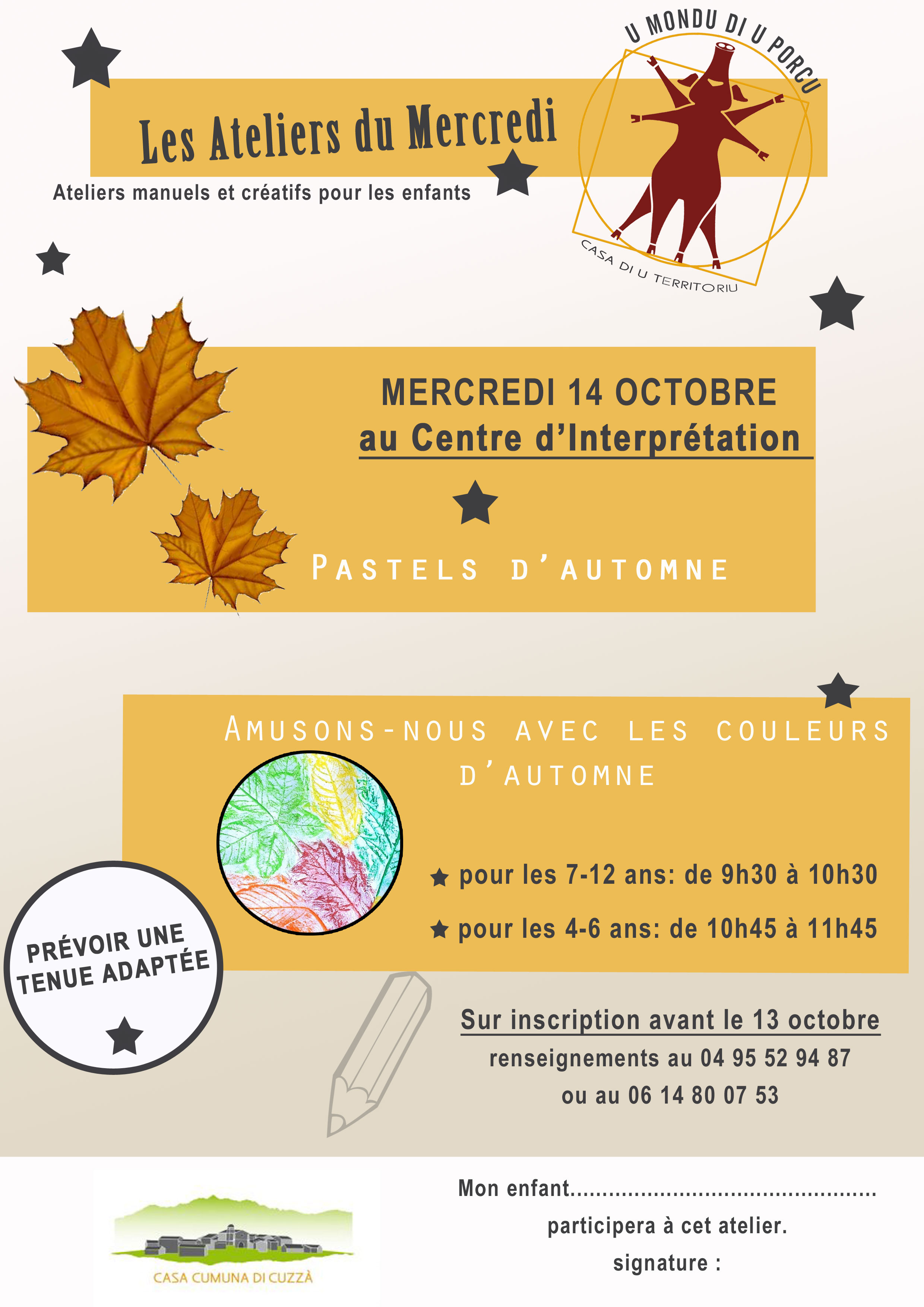 Ateliers du mois d'octobre