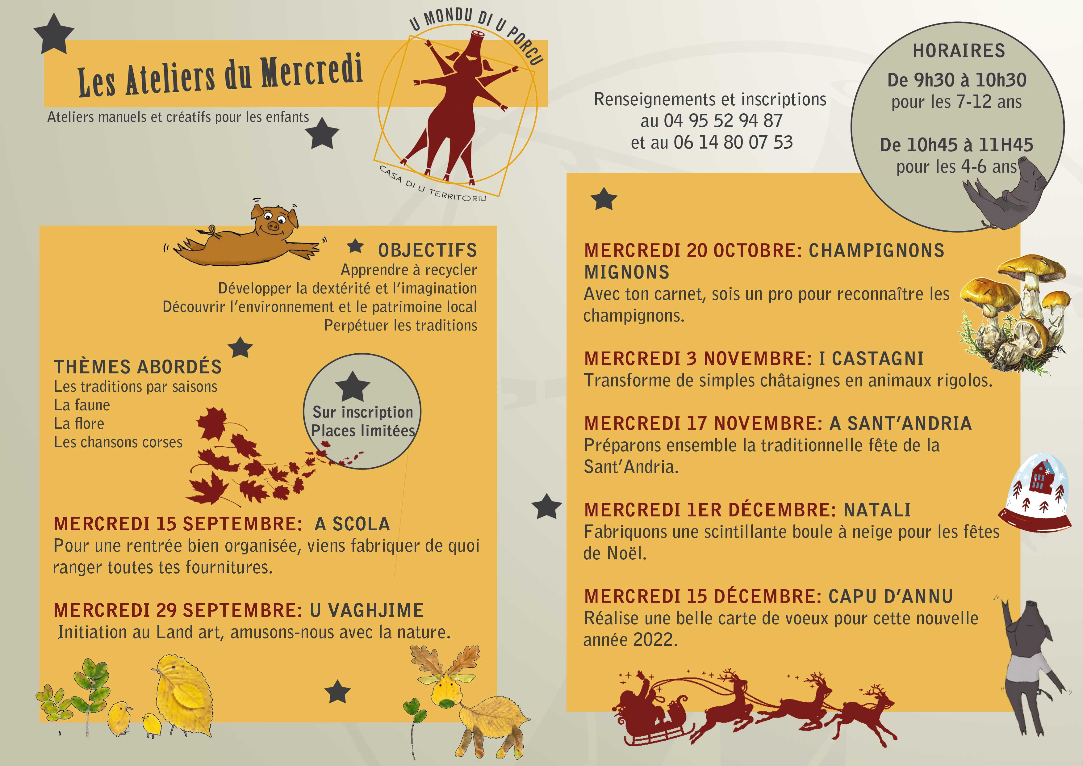 Programme de rentrée des ateliers du mercredi