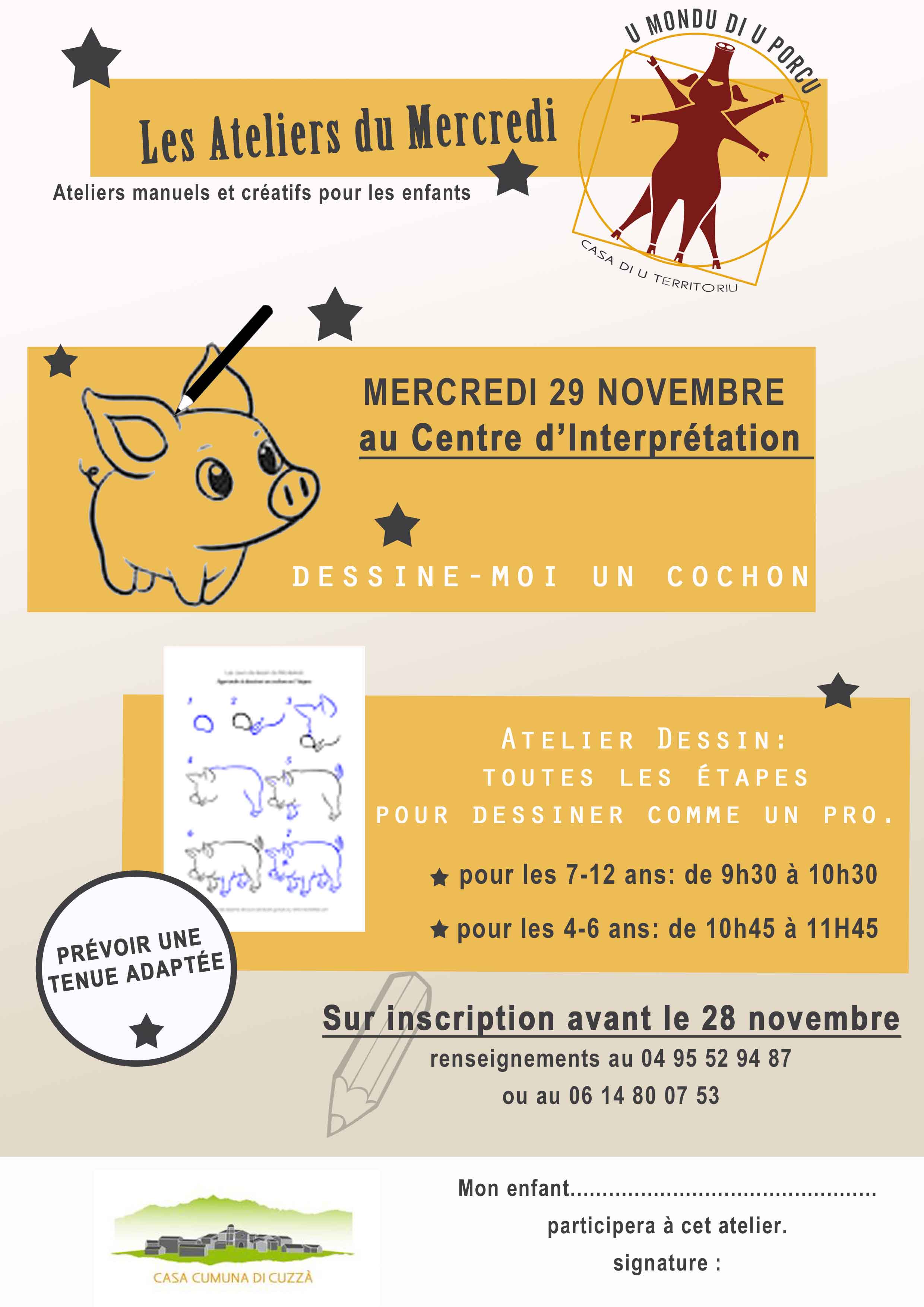 Ateliers pour enfant de Novembre