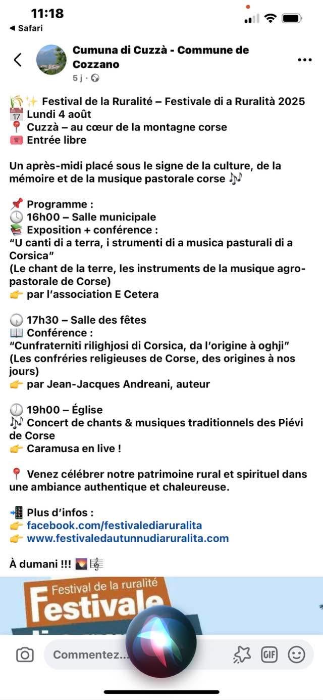 Les instruments de la musique agro-pastorale de Corse
